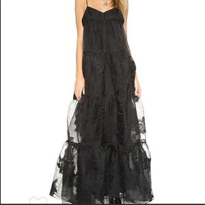 Free people black rose maxi dress New size 2